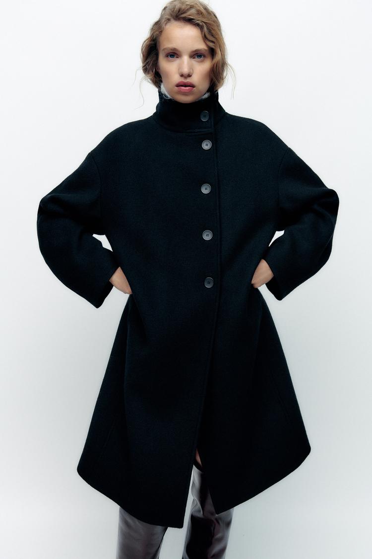 High collar coat zara hotsell